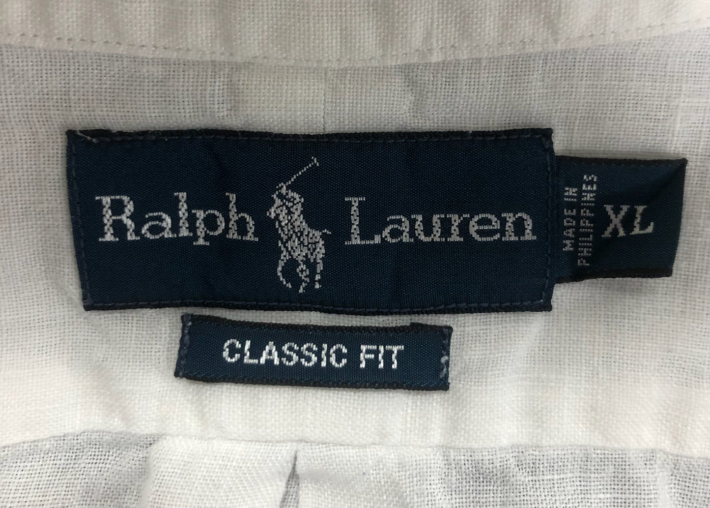 Camisa Polo Ralph Lauren 🏇🏼 de Lino en color blanco Talla XL Entalle Clásico