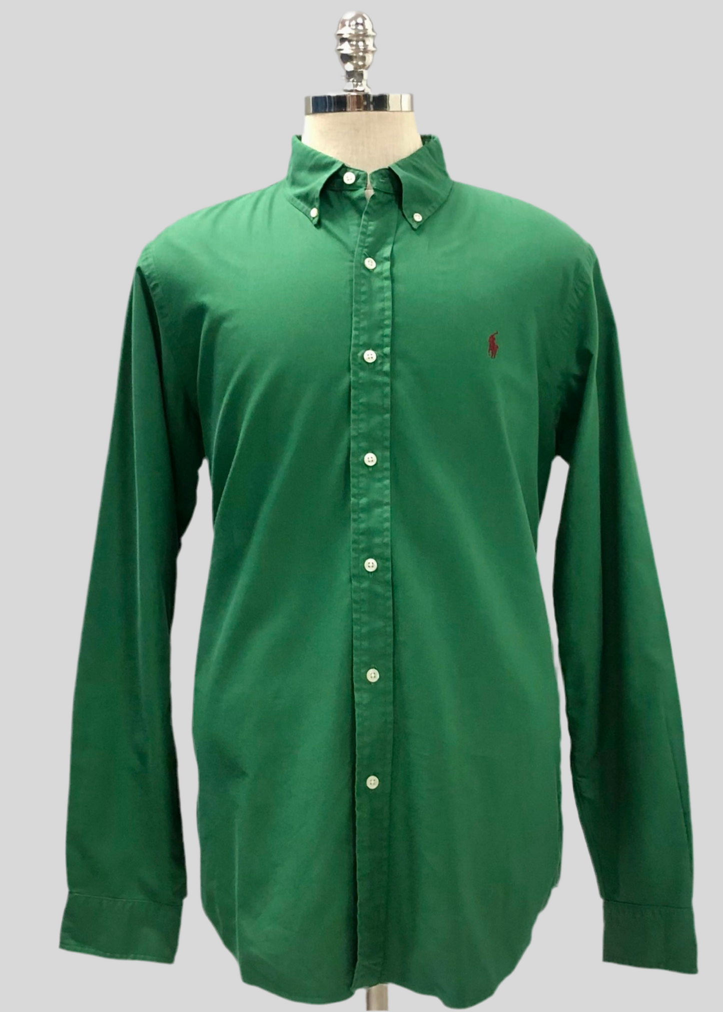 Camisa de botones Polo Ralph Lauren 🏇🏼 Oxford Color verde olivo Talla L Entalle Clásico