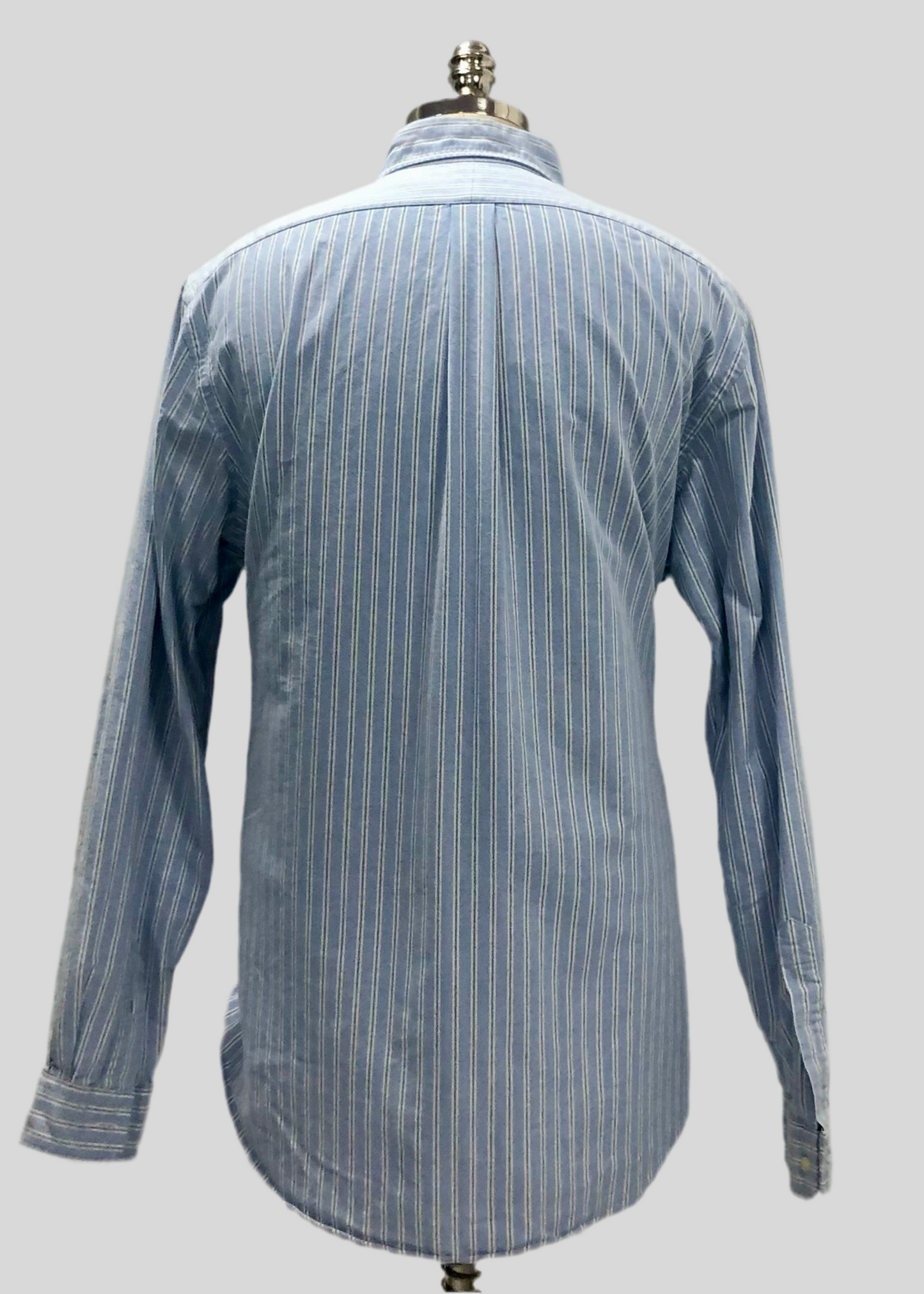 Camisa Polo Ralph Lauren 🏇🏼 Oxford de rayas en color celeste, negro y blanco Talla XXL Entalle Regular