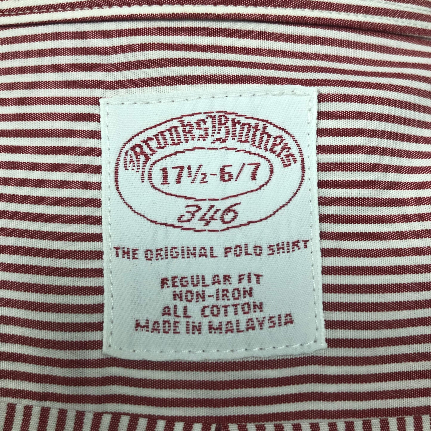 Camisa Brooks Brothers 🐑 color blanco con rayas en rojo Talla XXL Entalle Regular