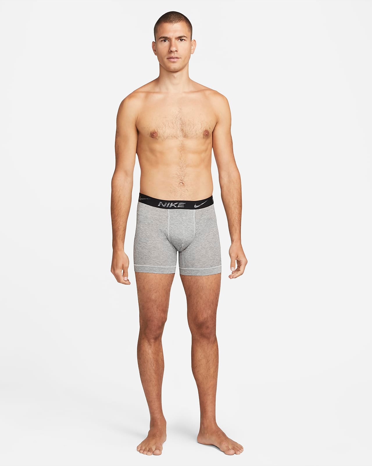 Paquete de 2 Calzoncillos tipo Boxer Nike Dri-Fit Ultra Stretch Micro - Tela dry-fit en color gris Talla M