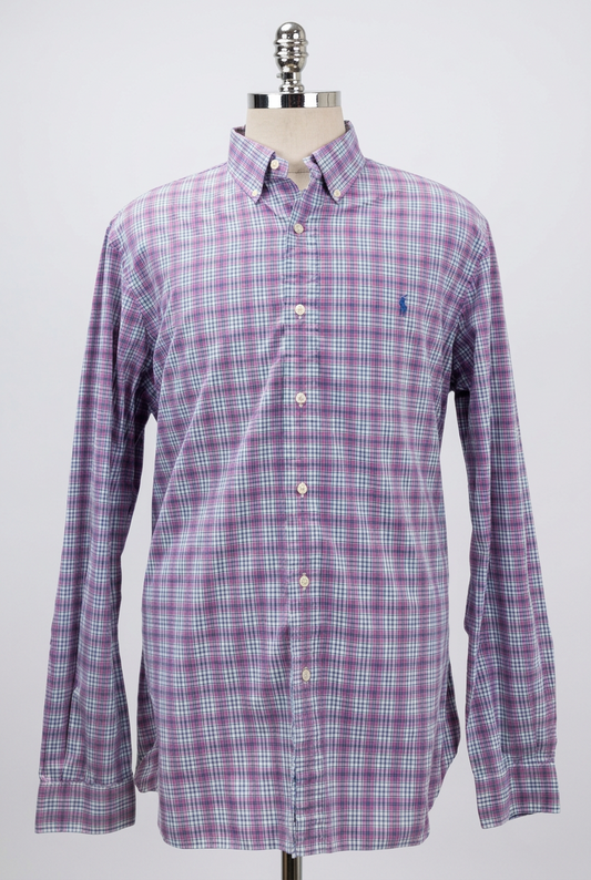 Camisa de botones Polo Ralph Lauren 🏇🏼 con patron de cuadros Rojo, azul y blanco Talla XL Entalle Slim Fit (ver descripción)