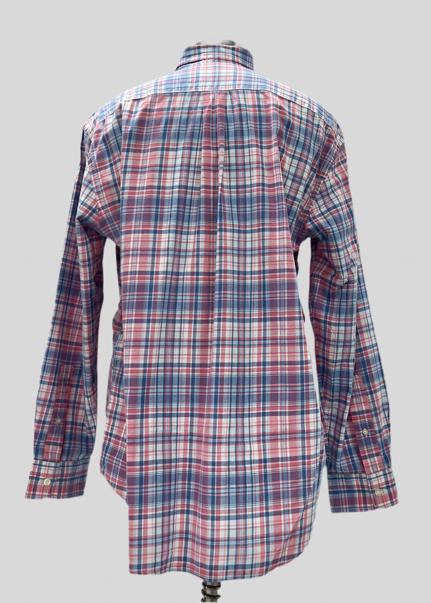 Camisa de botones Vineyard Vines 🐳 color blanco con patrón de cuadros en color rosado, azul y celeste Talla L Entalle Regular