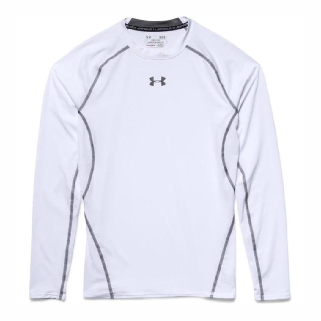 Camiseta de compresión Under Armour 🏋🏽 color blanco y logo en gris Talla Medium