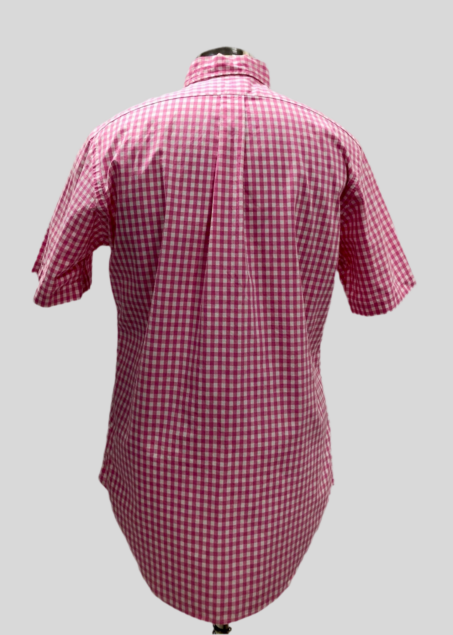 Camisa Polo Ralph Lauren 🏇🏼 con patrón de cuadros gingham rosado y blanco Talla M Entalle Clásico