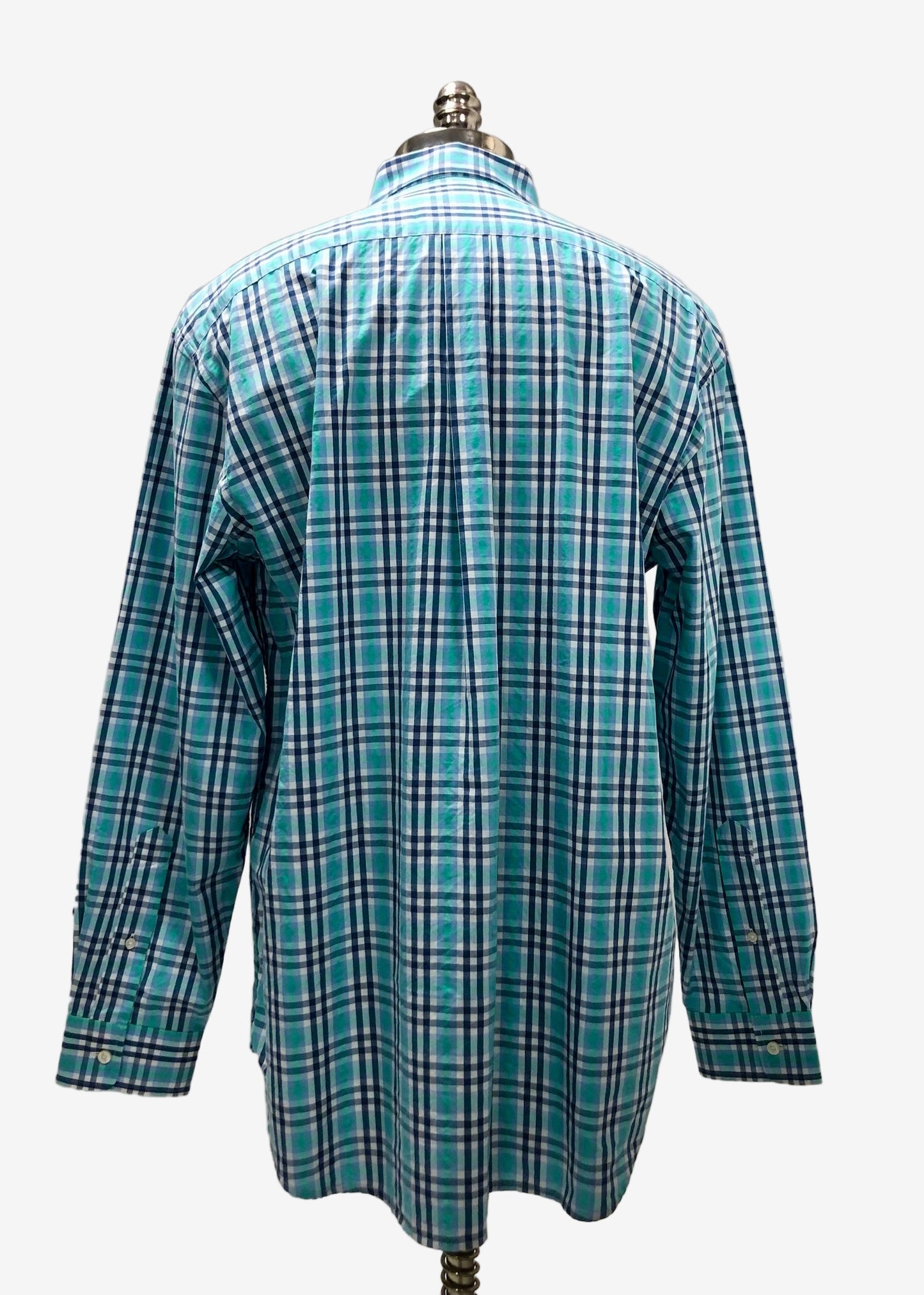 Camisa de botones Vineyard Vines 🐳 color blanco de cuadros tartán en verde y azul navy Talla L Entalle Regular