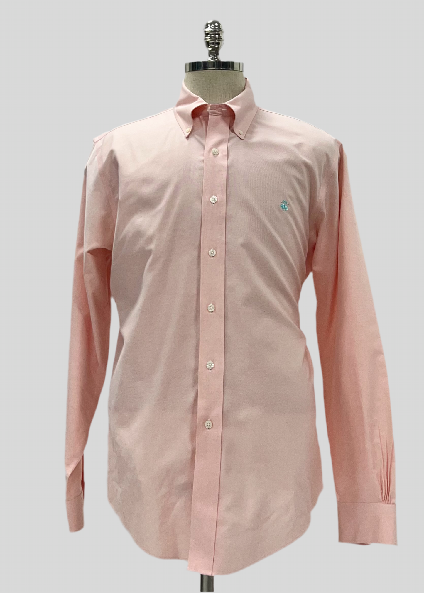 Camisa de botones Brooks Brothers 🐑 color salmón claro tornasol Talla L Entalle Slim Fit