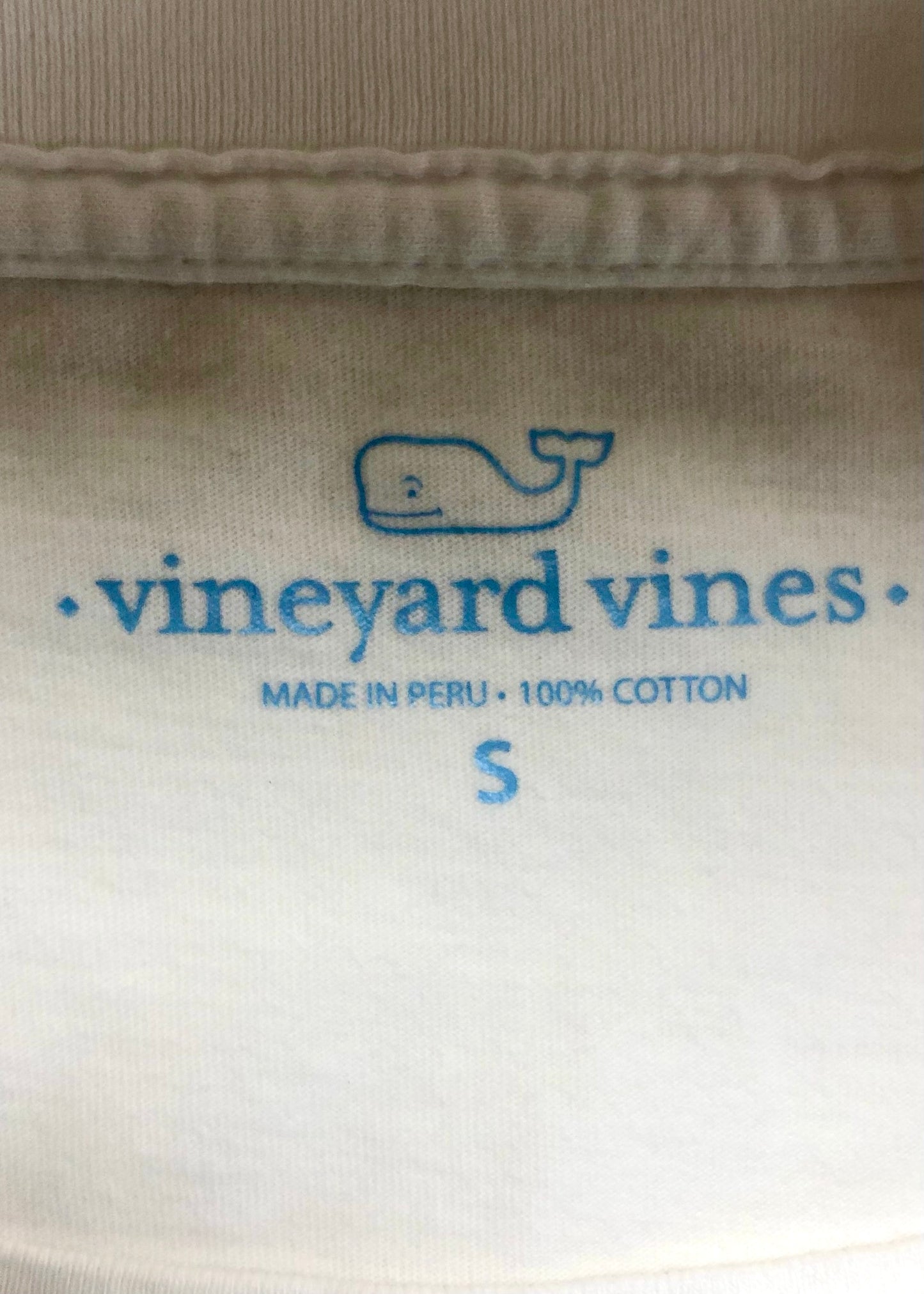 Camiseta cuello redondo Vineyard Vines 🐳 color blanco con Diseño de ballena multicolor Talla S