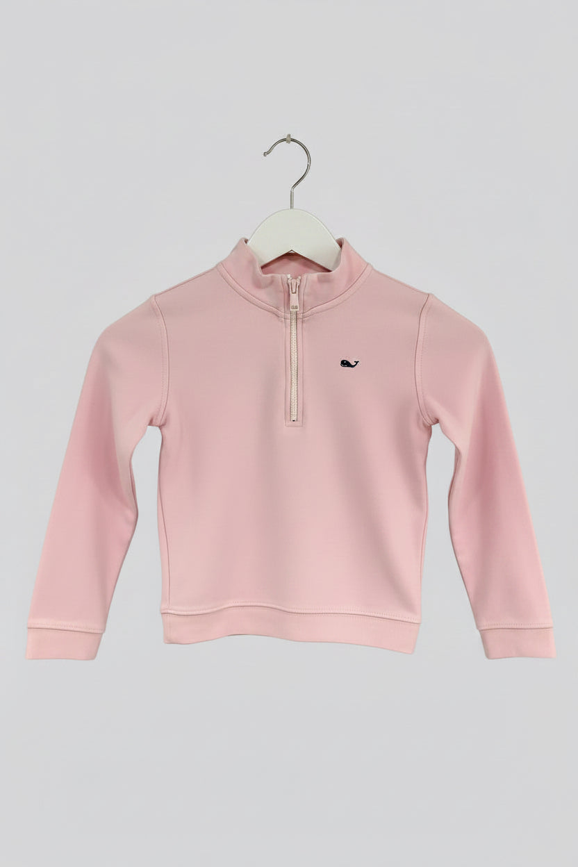 Sueter Jersey de niña Vineyard Vines 🐳 color rosado claro con logo azul navy Talla XS (5-6)