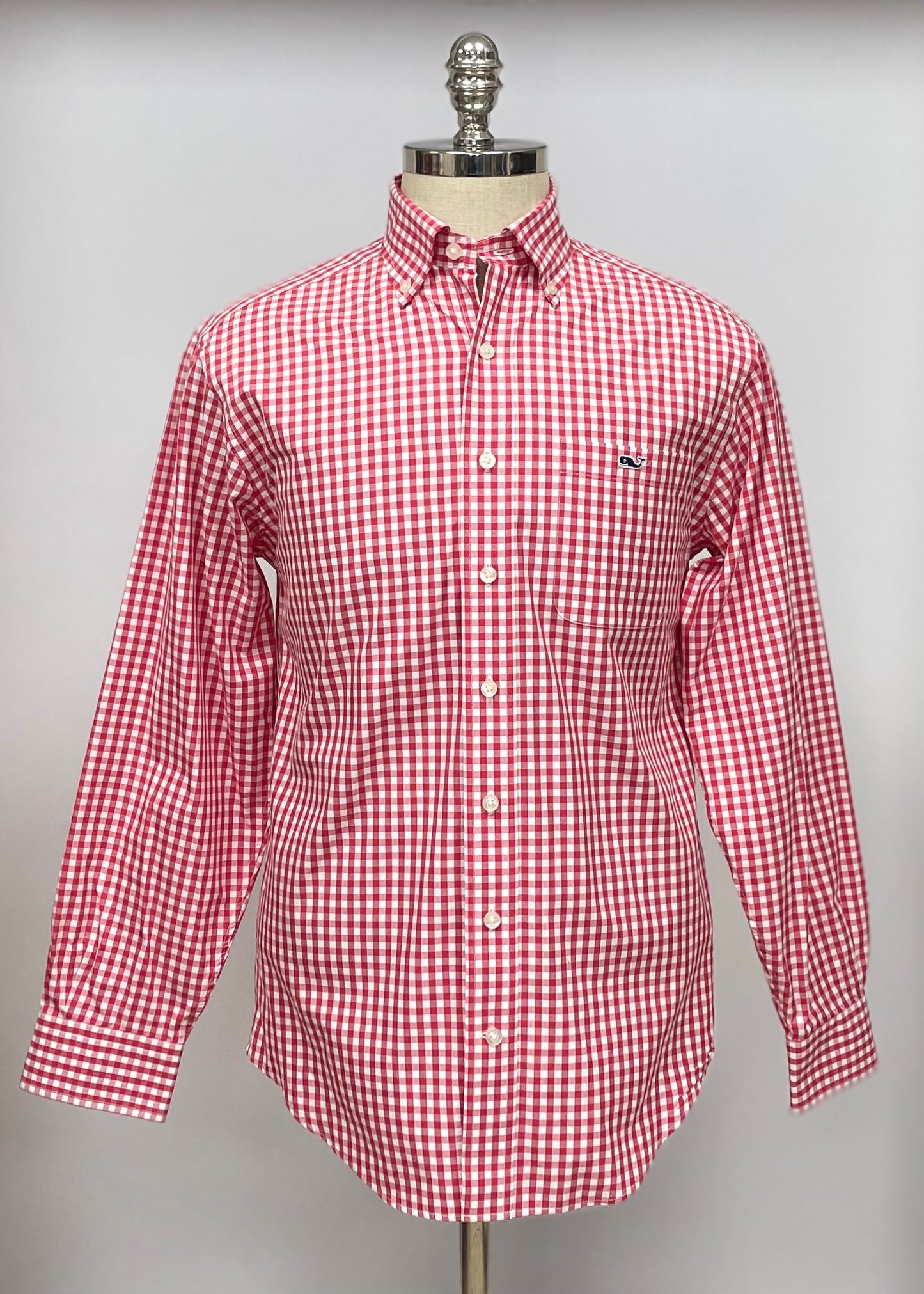 Camisa Vineyard Vines 🐳 con patron de cuadros gingham rojo y blanco Talla S Entalle Regular