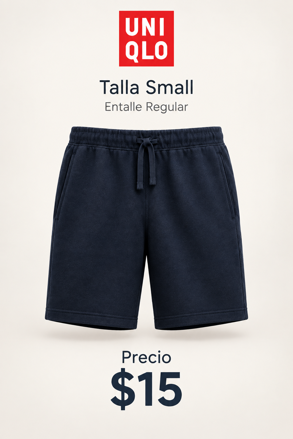 Short Lounge Uniqlo 🇯🇵 color azul navy Talla Small