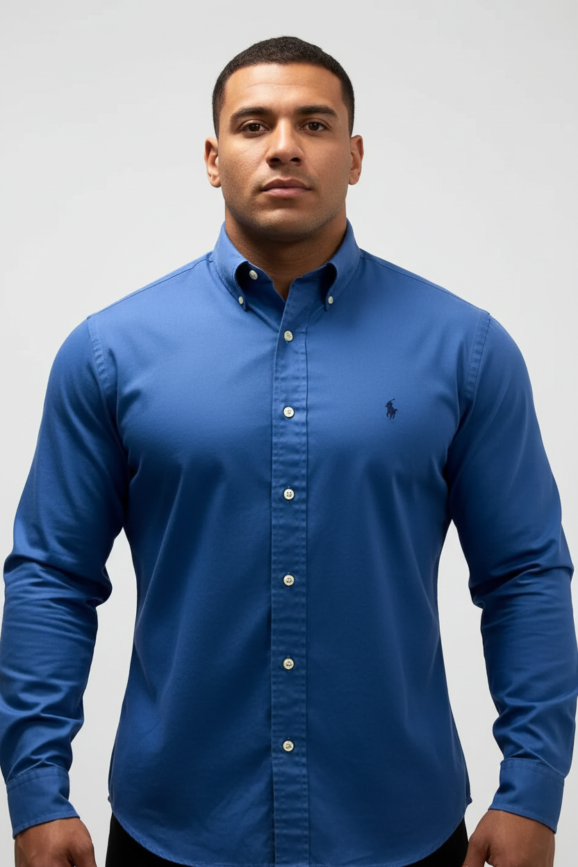 Camisa de botones Polo Ralph Lauren 🏇🏼  en color azul Talla XL Entalle Regular (ver descripción)