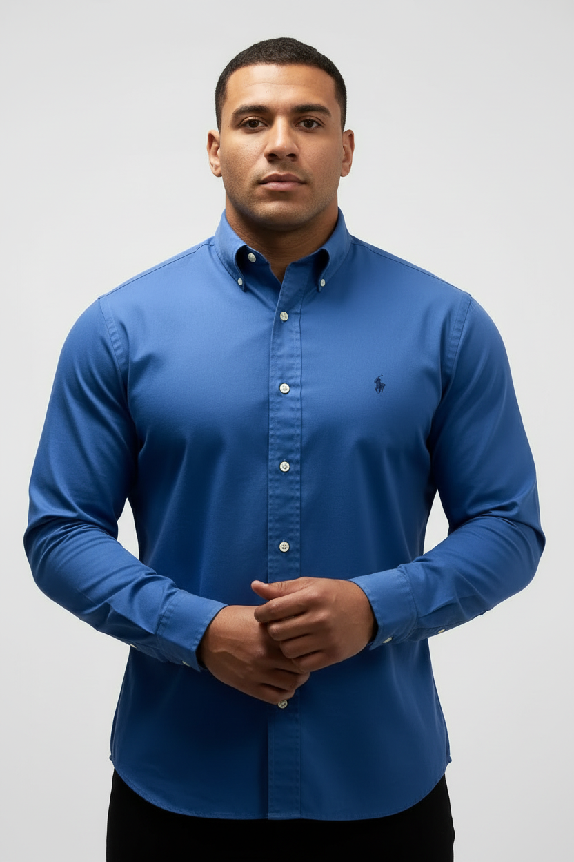 Camisa de botones Polo Ralph Lauren 🏇🏼  en color azul Talla XL Entalle Regular (ver descripción)