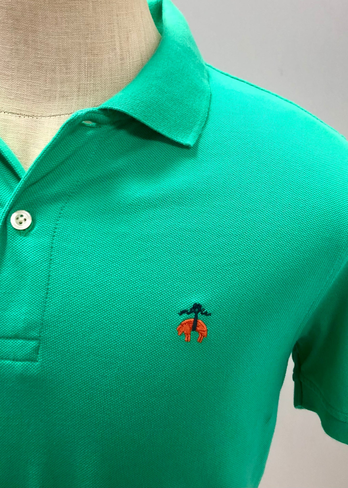 Camiseta Polo Brooks Brothers 🐑 color verde intenso Talla M Entalle Slim Fit