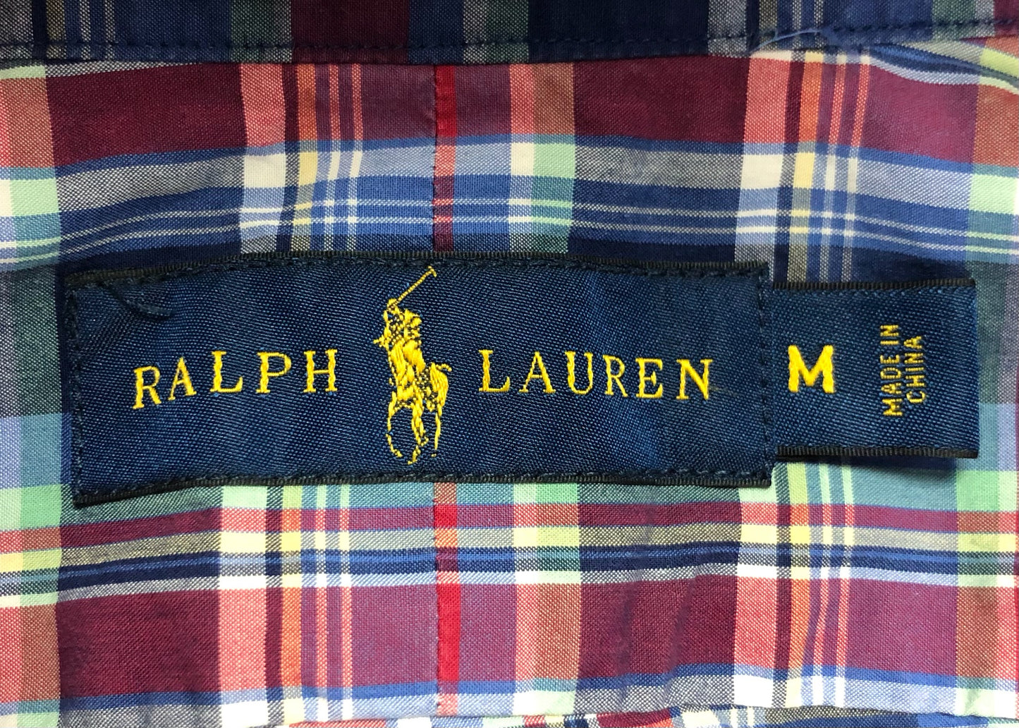 Camisa de botones Polo Ralph Lauren 🏇🏼 de cuadros tartán azul, celeste y rojo Talla M Entalle Regular