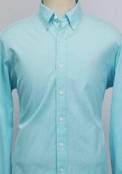 Camisa de botones Polo Ralph Lauren 🏇🏼 Algodon ligero en color turquesa Talla L Entalle Clásico