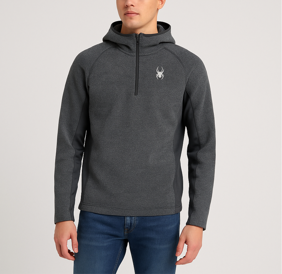 Sudadera Hoodie Spyder 🕷 color gris oscuro y negro Talla L