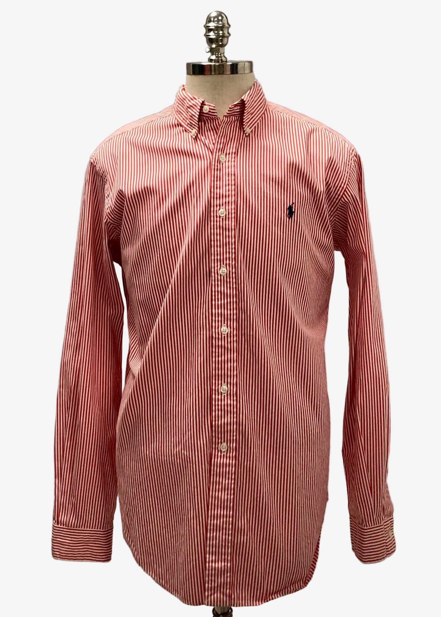 Camisa de botones Polo Ralph Lauren 🏇🏼 de rayas en color naranja y blanco Talla L Entalle Clásico