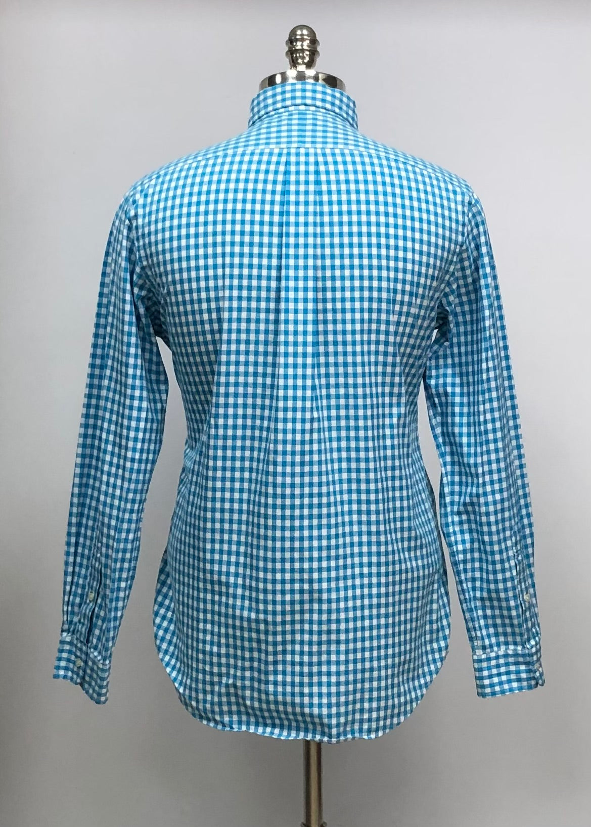 Camisa Polo Ralph Lauren 🏇🏼 con patrón de cuadros gingham turquesa y blanco Talla M Entalle Regular