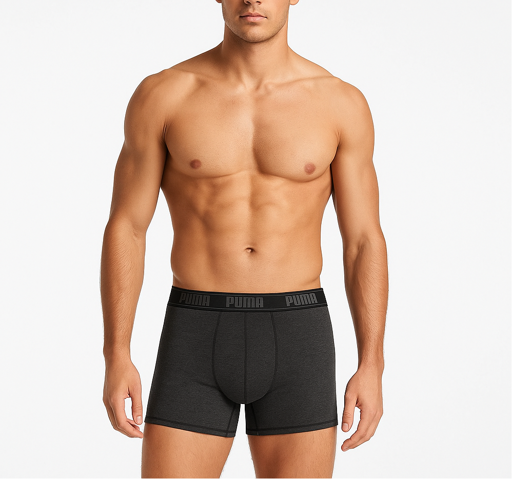 Combo de 4 Boxers Briefs Puma 🐆 Tela de algodón color Gris y negro Talla L