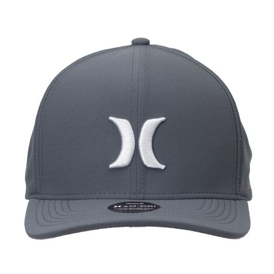 Gorra Hurley 🏄🏽‍♂️ color gris y logotipo en color blanco