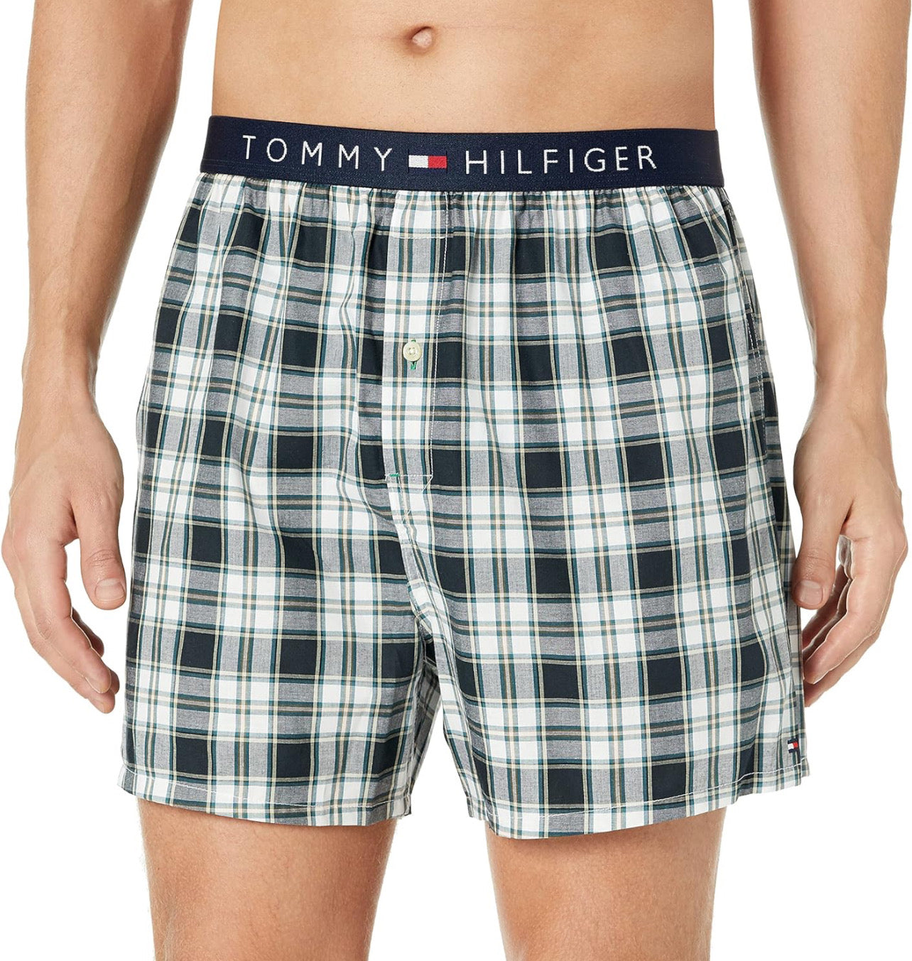 Paquete de 3 Boxer Briefs Tommy Hilfiger 🇺🇸 Clásicos de Tela algodón con patrón de cuadros Talla S