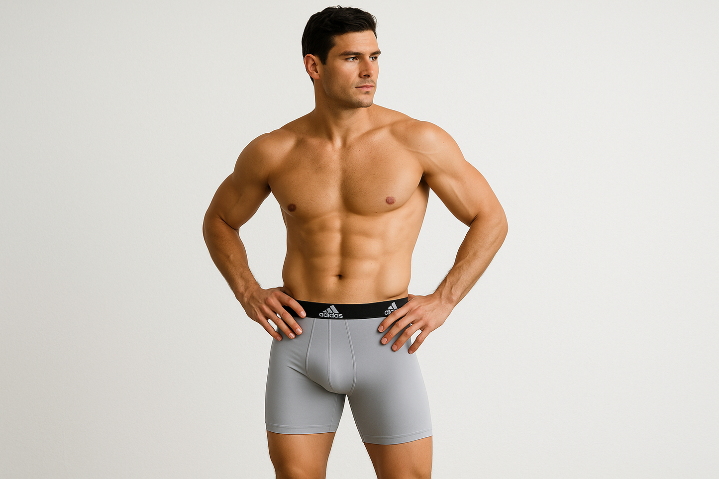 Combo de 3 Boxers Briefs Adidas Tela Performance color Negro y gris Talla XL