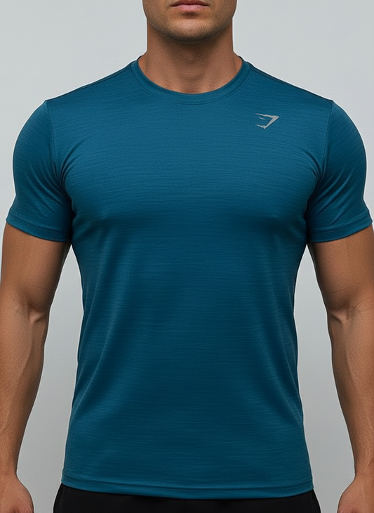 Camiseta de entrenamiento cuello redondo Gymshark 🏋🏽 color verde esmeralda manga corta Talla M