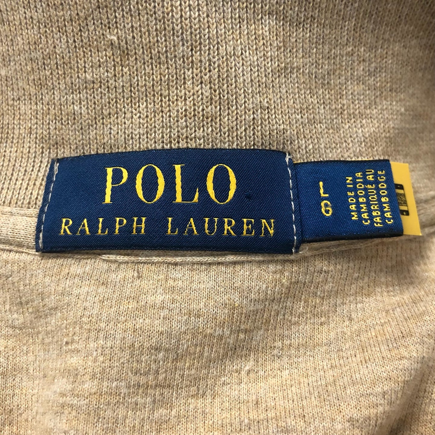 Sueter Jersey Polo Ralph Lauren 🏇🏼 color beige con logo en rojo oscuro Talla L