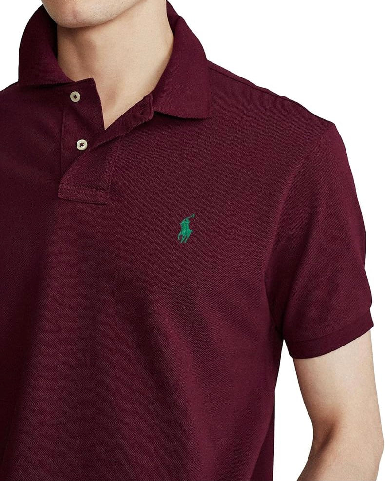 Camiseta Polo Ralph Lauren 🏇🏼 color rojo oscuro Talla M y XL Entalle Clásico