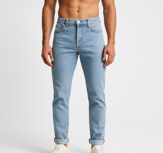 Pantalon jeans color celeste H&M 🇸🇪 Talla 32x32 Corte Slim Fit