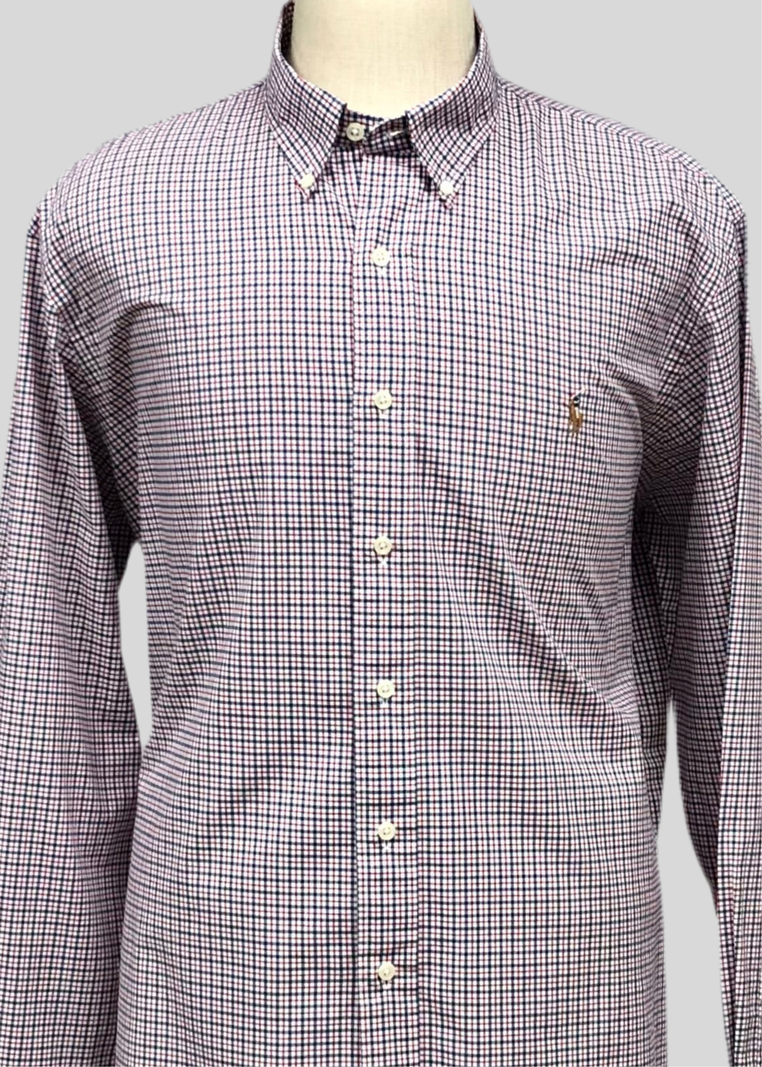 Camisa de botones Polo Ralph Lauren 🏇🏼 Color Blanco de cuadros en color rojo y azul navy Talla M Entalle Regular