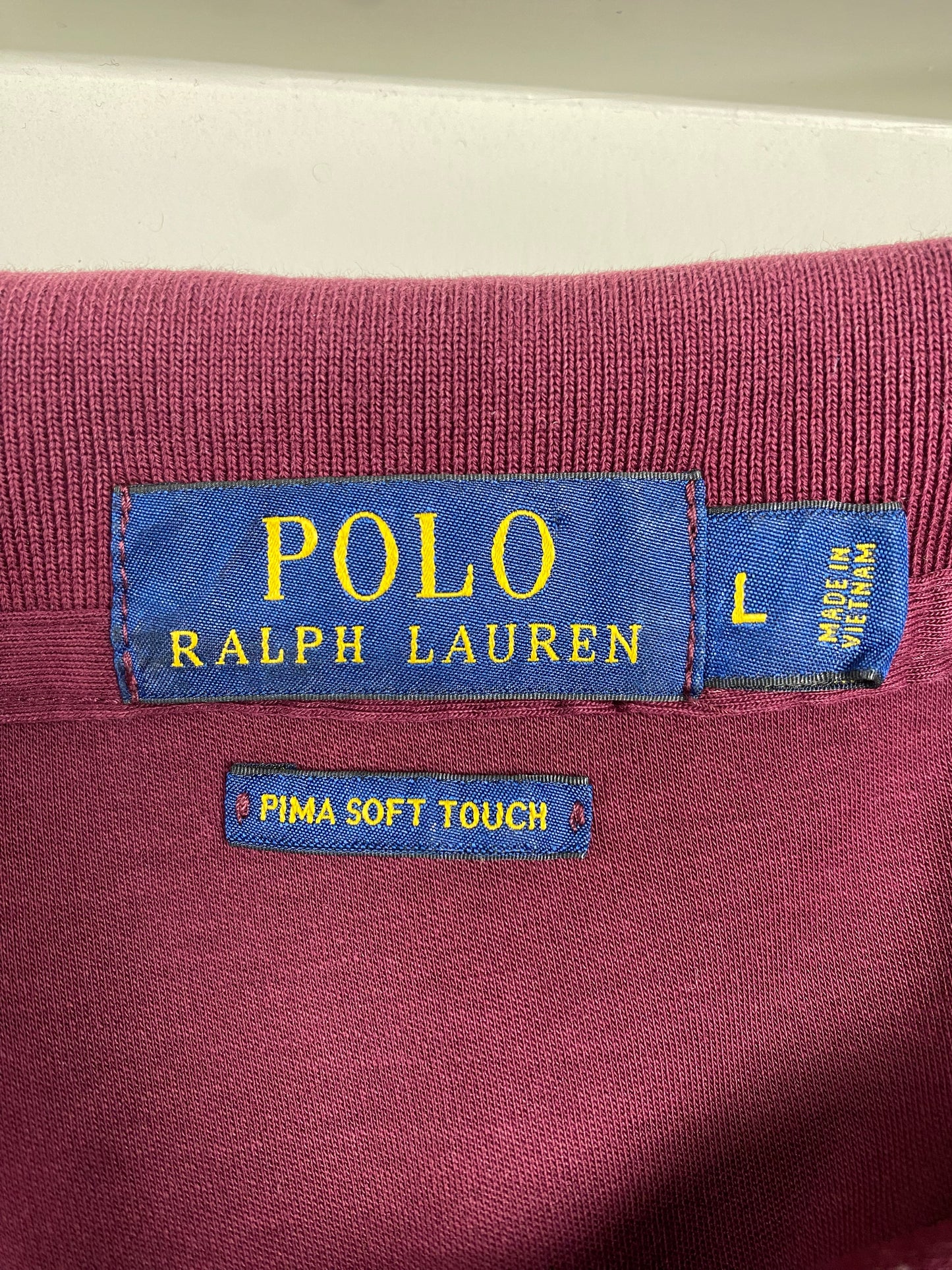 Camiseta Polo Ralph Lauren 🏇🏼 Pima color rojo oscuro Talla XL Entalle Clásico (ver descripción)