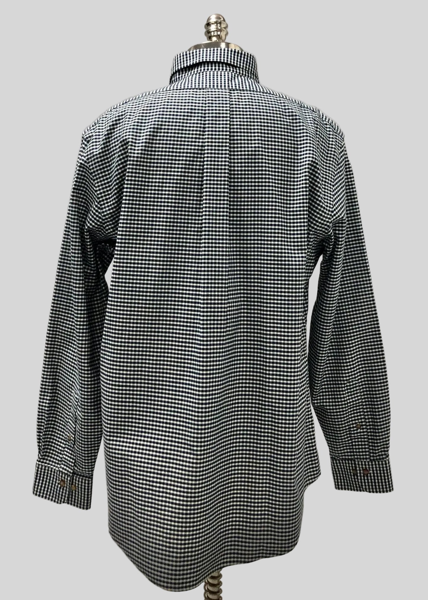 Camisa Brooks Brothers 🐑 de cuadros gingham en azul oscuro y blanco Talla XL Entalle Regular