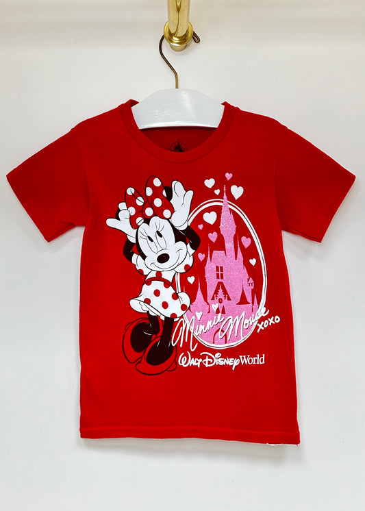 Camiseta de niña Disney 💫 Color rojo con diseño de Minnie Mouse Talla XS (6)