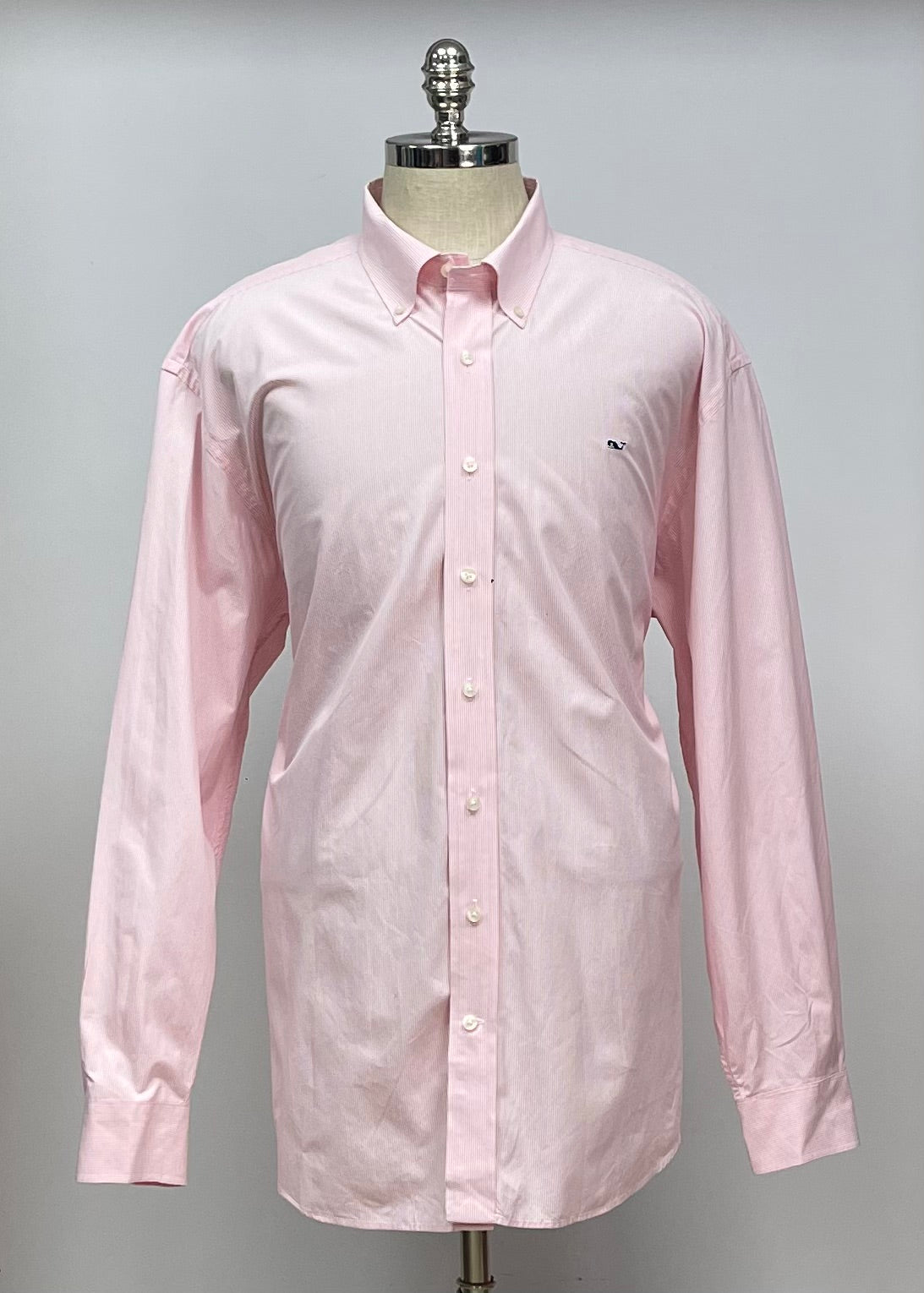 Camisa de cuadros Vineyard Vines 🐳 de rayas color rosado claro y blanco Talla XXL Entalle Regular