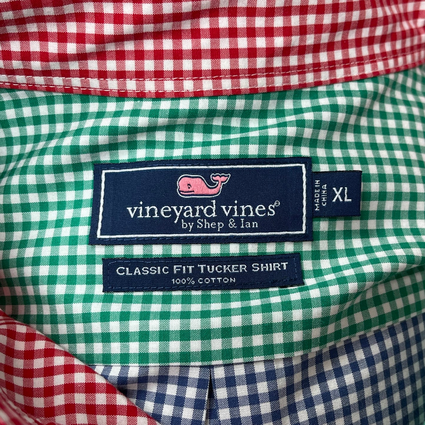 Camisa Vineyard Vines 🐳 de cuadros gingham multicolor Talla XL Entalle Clásico