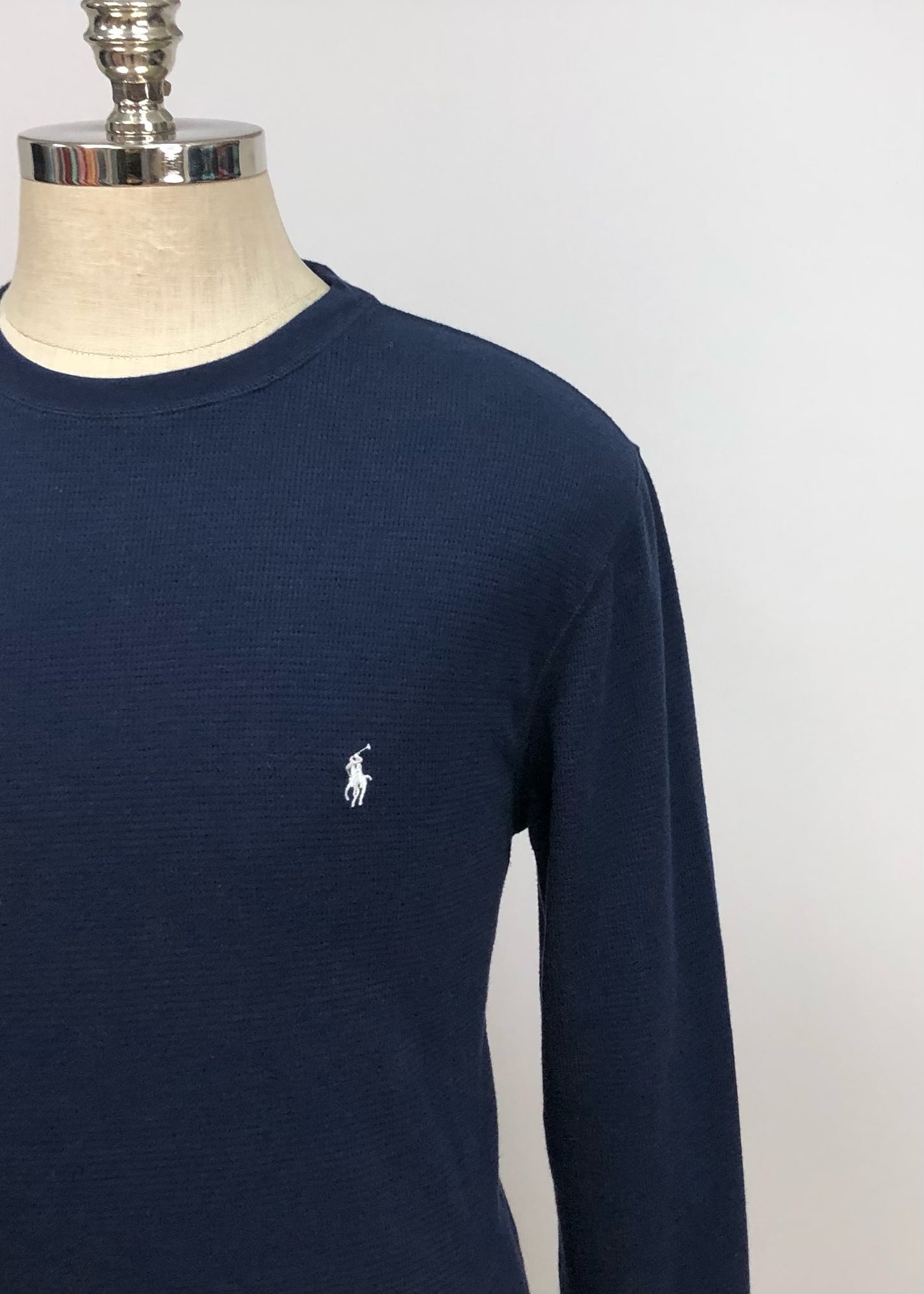 Camiseta cuello redondo Polo Ralph Lauren 🏇🏼 Waffle color azul navy manga larga Talla L