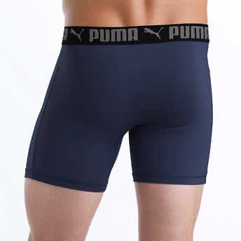 Paquete de 5 Boxers Briefs Puma 🐆 Tela Performance color Negro, azul y gris Talla L