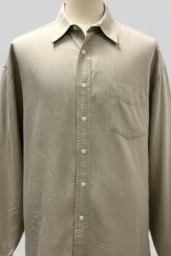 Camisa de botones GAP  de lino color kaki Talla XL Entalle Regular