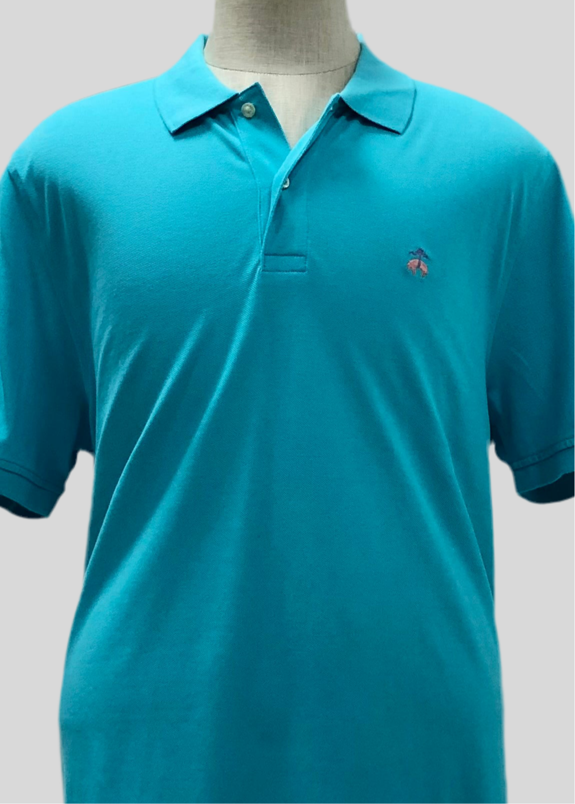 Camiseta Polo Brooks Brothers 🐑 color turquesa intenso Talla XL Entalle Regular