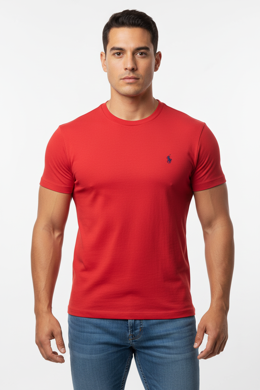 Camiseta cuello redondo Polo Ralph Lauren 🏇🏼 color rojo Talla M Entalle Regular