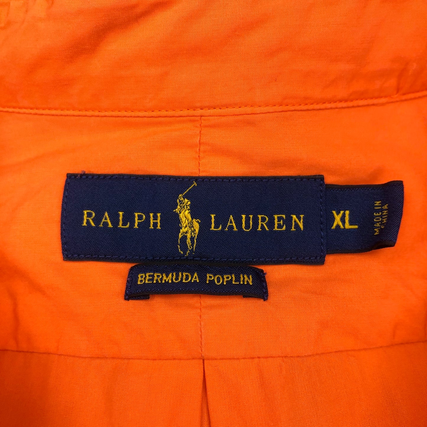 Camisa de botones Polo Ralph Lauren 🏇🏼 Bermuda Poplin en color naranja Talla XL Entalle Regular