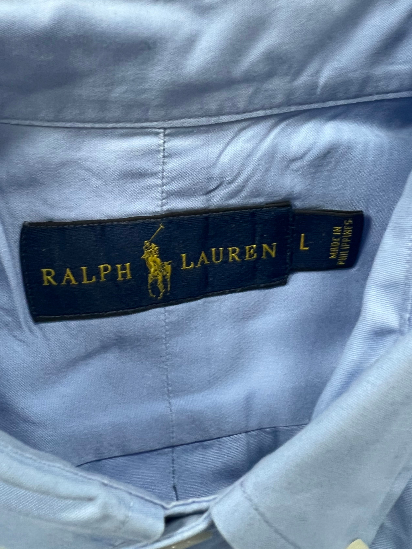 Camisa de botones Polo Ralph Lauren 🏇🏼 en color celeste Talla L Entalle Regular