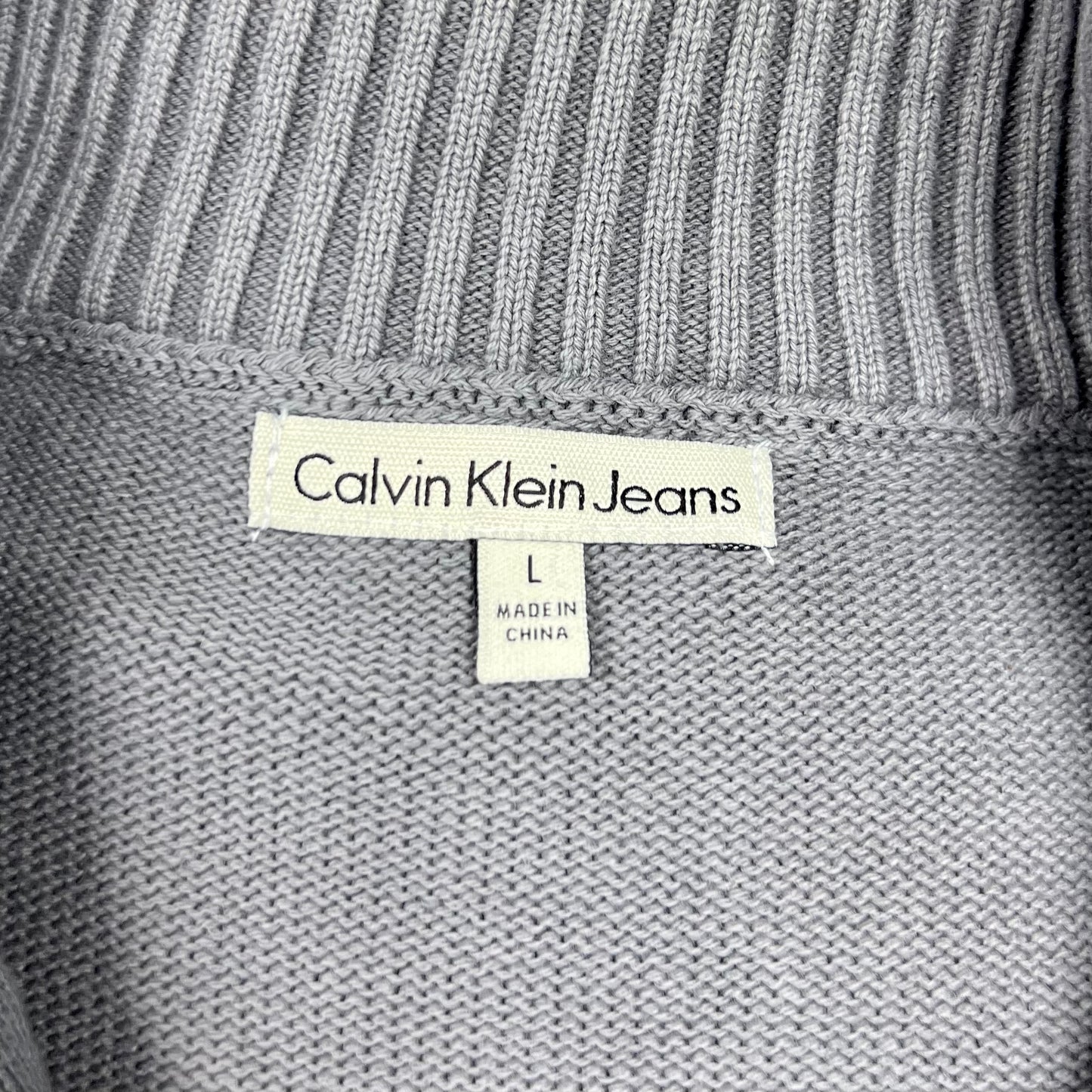 Sueter Jersey Calvin Klein 🇺🇸 color gris con zipper completo Talla L