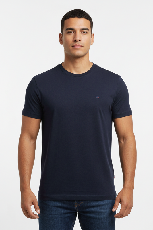 Camiseta cuello Redondo Tommy Hilfiger 🇺🇸 color azul navy Talla S Entalle Regular