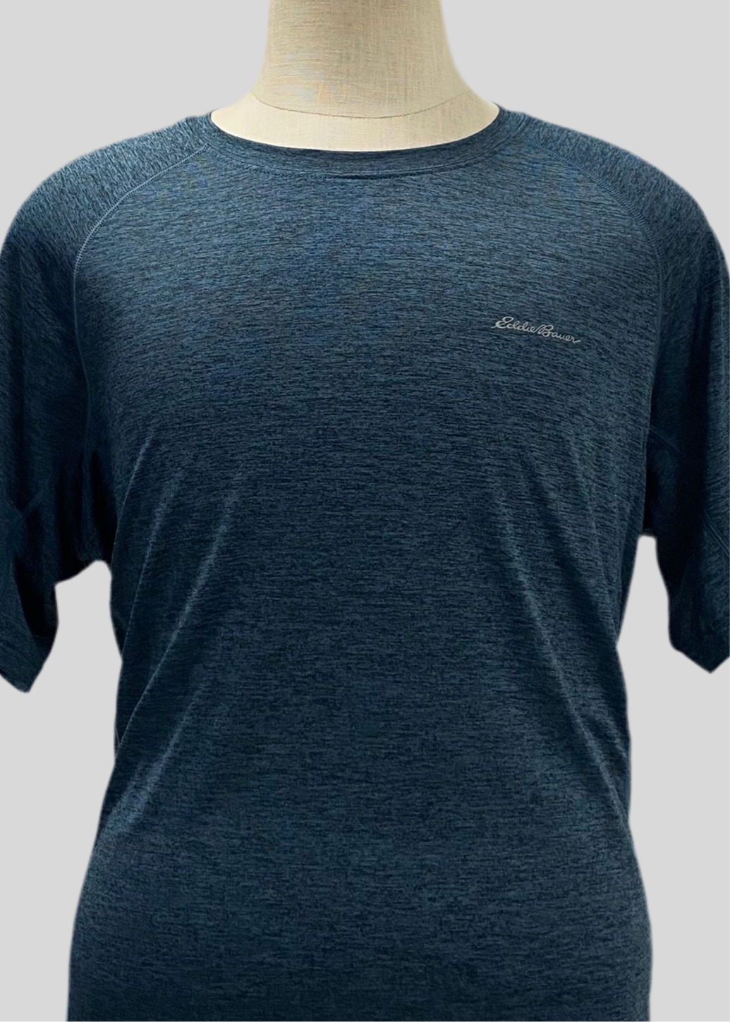 Camiseta de entrenamiento cuello redondo Eddie Bauer ⛰️ Color azul grisáceo y logo en gris Talla XL