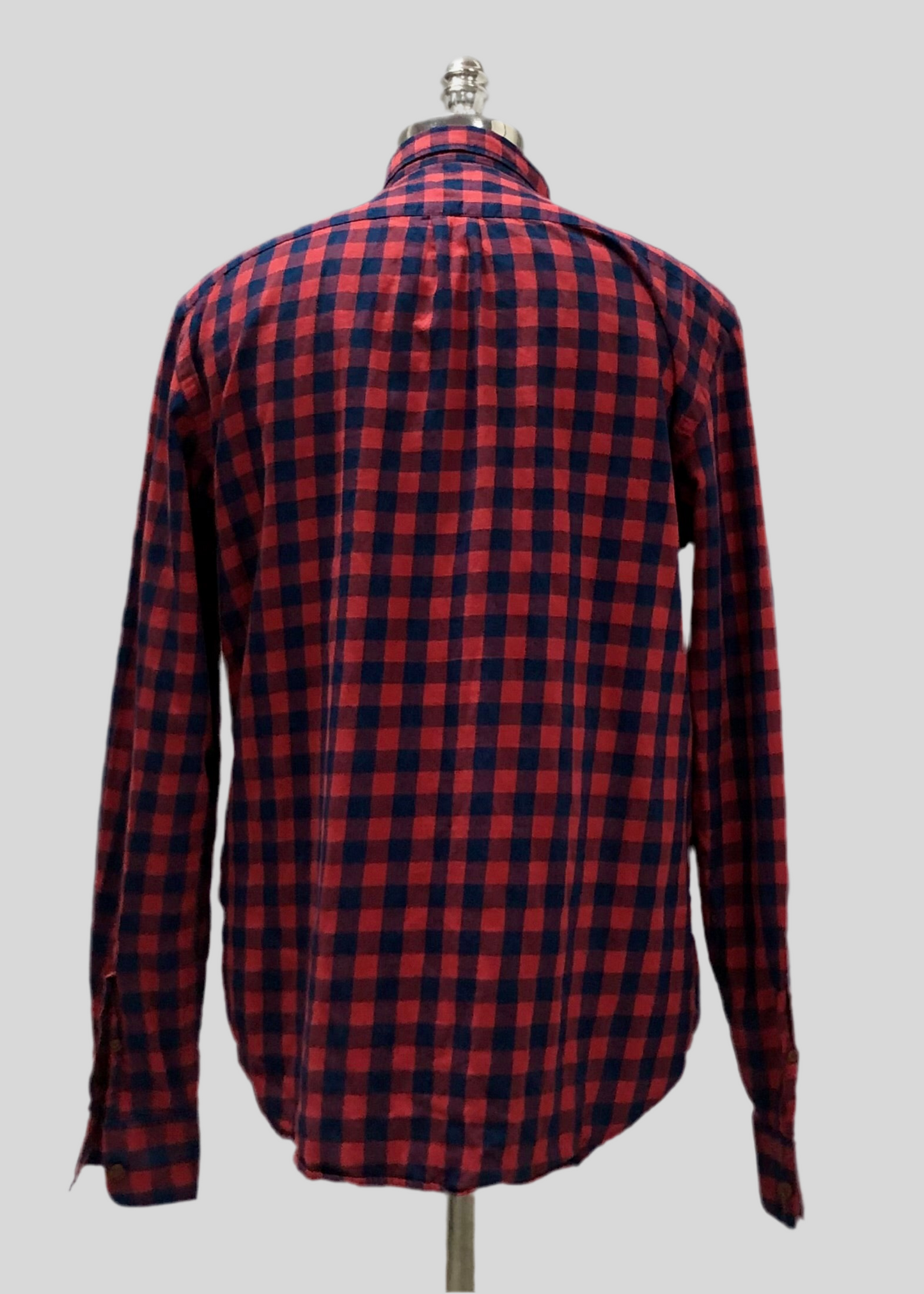 Camisa de botones Old Navy de cuadros color rojo y azul navy Talla L Entalle Slim Fit