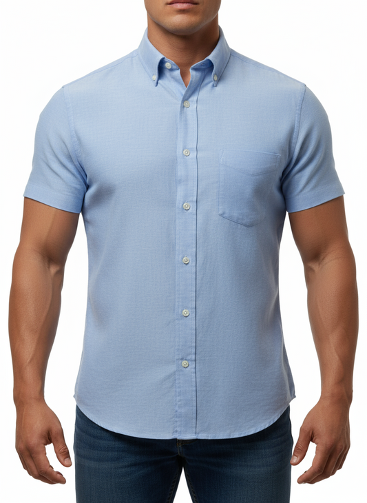 Camisa Brooks Brothers 🐑 De lino color celeste Talla S Entalle Regular