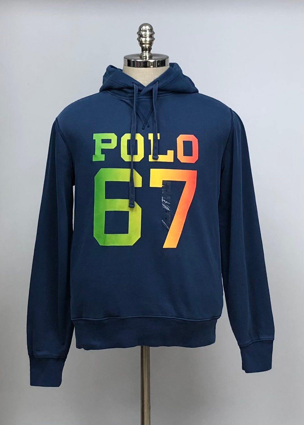 Sudadera Hoodie Polo Ralph Lauren 🏇🏼 color azul grisáceo y logo Polo 67 multicolor Talla S